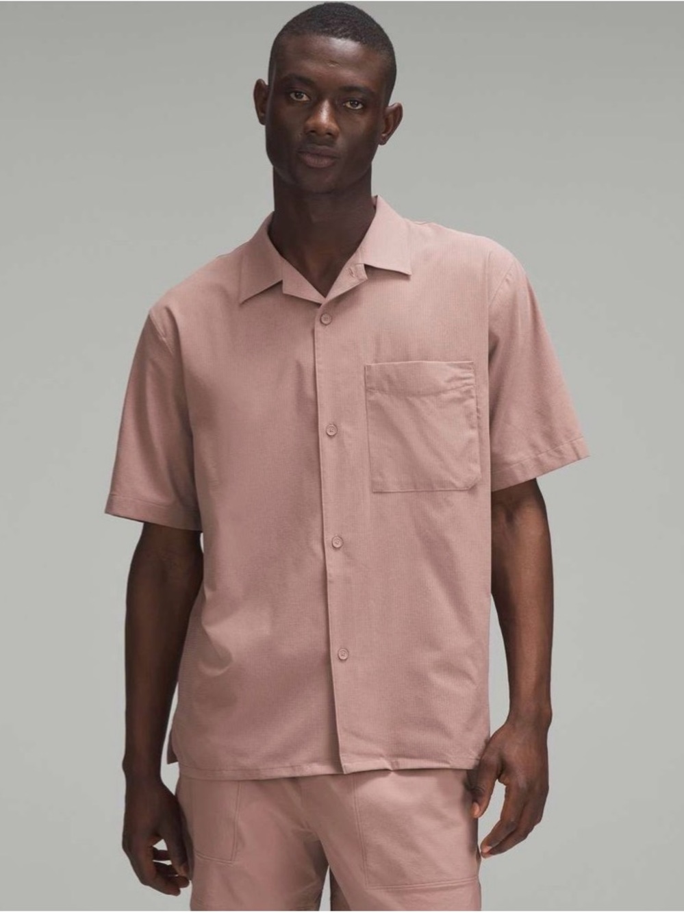 Lululemon Airing Easy Camp Collar Shirt Button Down Twilight Rose Mauve size XL